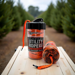 Rapid Rope Canister 120Ft Orange Flat Tactical Paracord, Made in USA, 1100Lb Tes