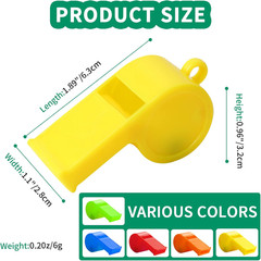 48-Pack Colorful Plastic Whistles with Lanyards for Sports and Events