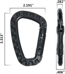 Paracord Planet Tactical Carabiner Keychain 6 Pack – Durable Plastic Carabiners