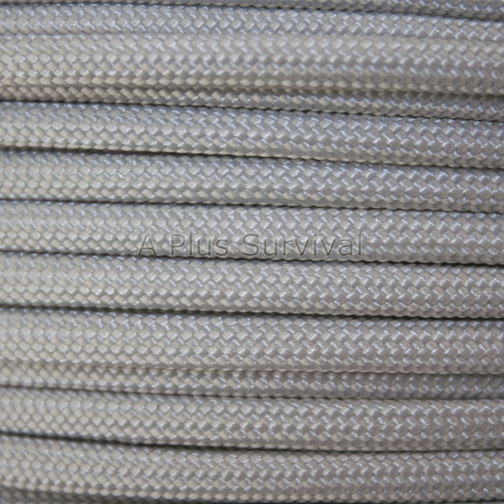 Silver Grey Paracord 100 Foot 550 lb Bracelet Camping Survival Kit Rope Cord