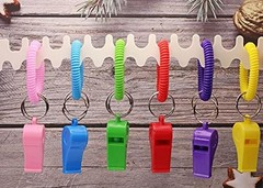 PENTA ANGEL Sport Whistle with Bracelet 6pcs Loud Clear Plastic Whistles with