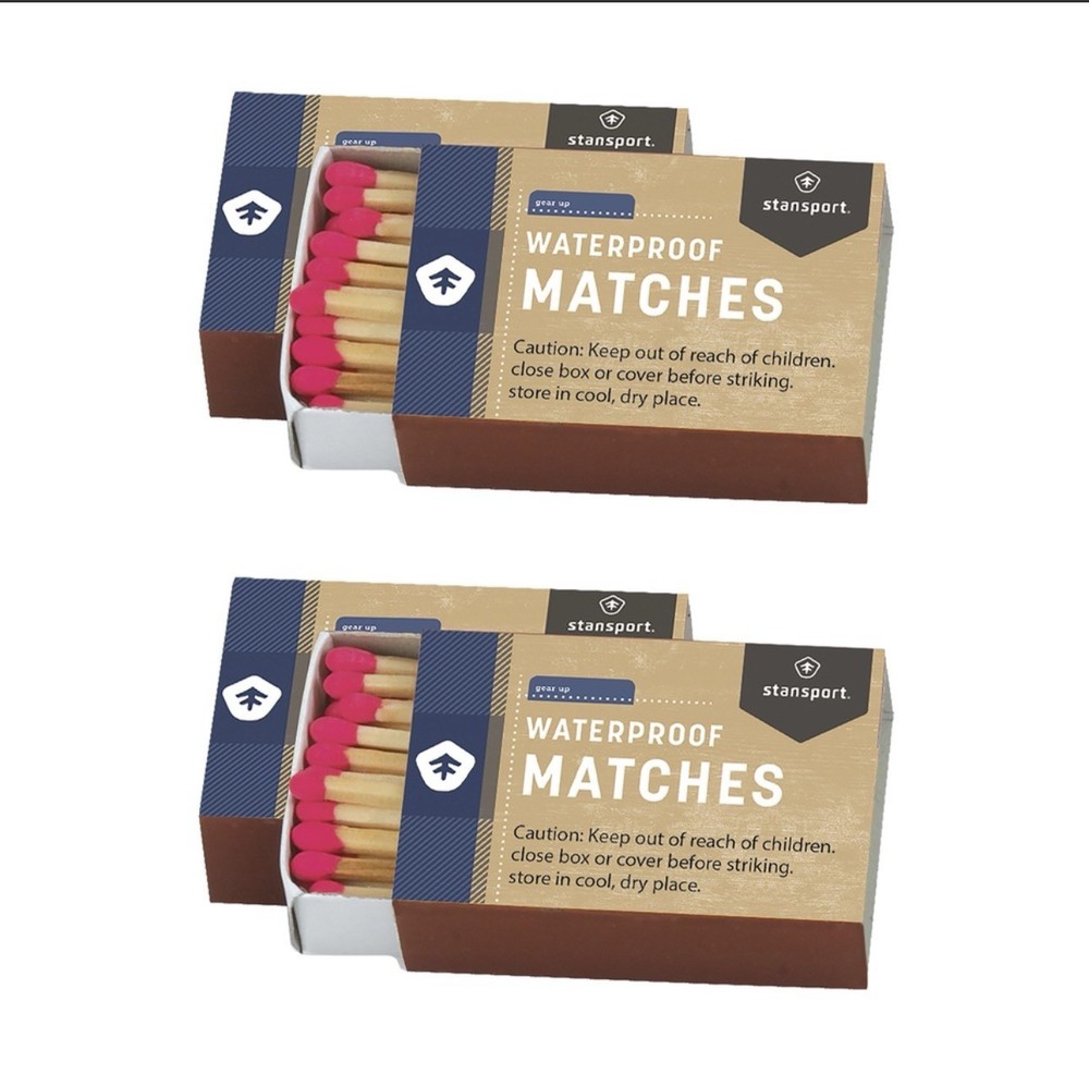 Stansport Waterproof Matches (4-Pack) – 160 Total Count Moisture-Resistant