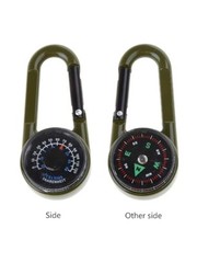 Outdoor Multifunctional Carabiner Clip with Thermometer Compass Dual Display