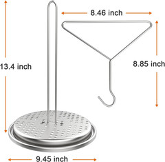 Perforated Turkey Fryer Hook with Base Rack, Stainless Steel Chicken Poultry Ver