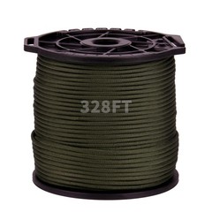 328FT Paracord Rope 550LB, 4mm 9-Strand Parachute Cord, Green