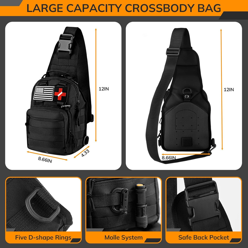Survival Kit, 250Pcs Survival Tools Tactical Gear and Trauma Bag, Survival Fi…