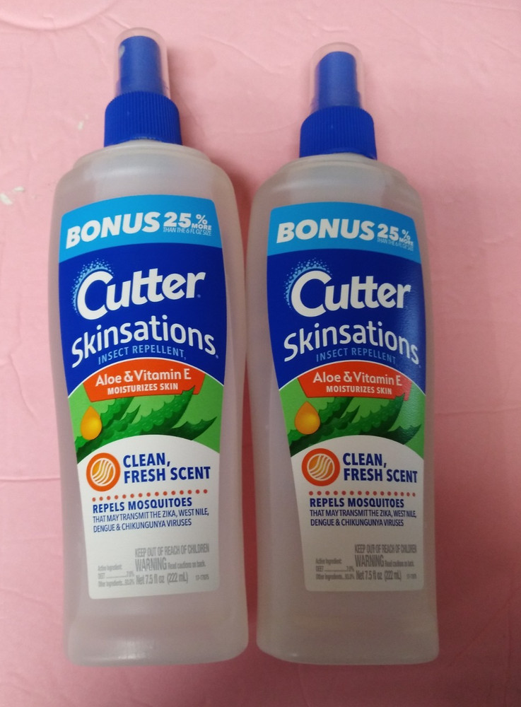 3-Pack Cutter Skinsations Insect Repellent 6 ounces ea, Spray, Aloe & Vitamin E