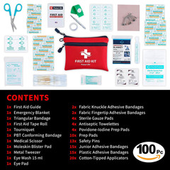 Protect Life Survival First Aid Kit 100 Piece Set, 100 Pieces (First Kit)