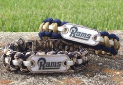St. Louis Rams Paracord Bracelet w/ NFL Dog Tag and Metal Buckle. RAMS AWESOME!!