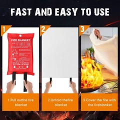 Moukeren 20 Pack Fire Blanket Fire Emergency Blankets Home Kitchen, Survival