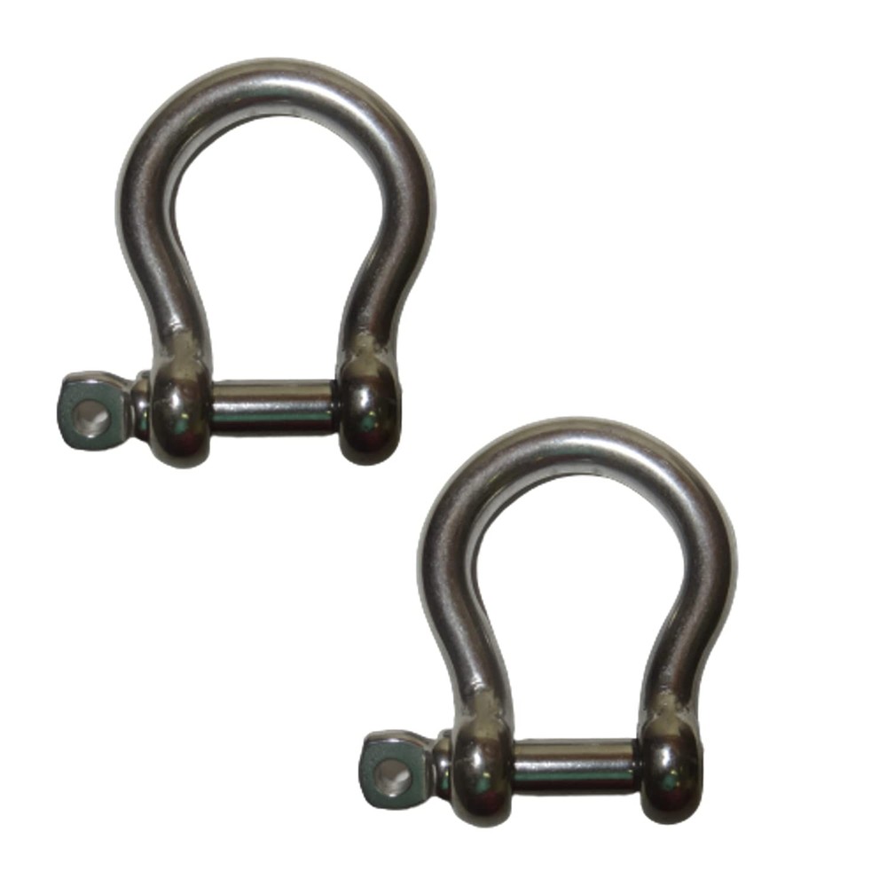 STAINLESS 2 Pieces Stainless Steel 316 Forged Bow Shackle 3/8″ (10mm)