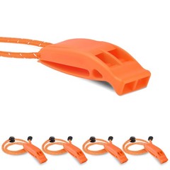 4 Pack Emergency Whistles, Loud Shrill Safety Whistle with Reflective Lanyard…
