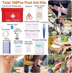 125 Piece Survival Kit Emergency Gear First Aid Camping Hiking Hunting Outdoor