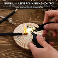 Cuerda para encender fuego con mecha de supervivencia y funda de aluminio