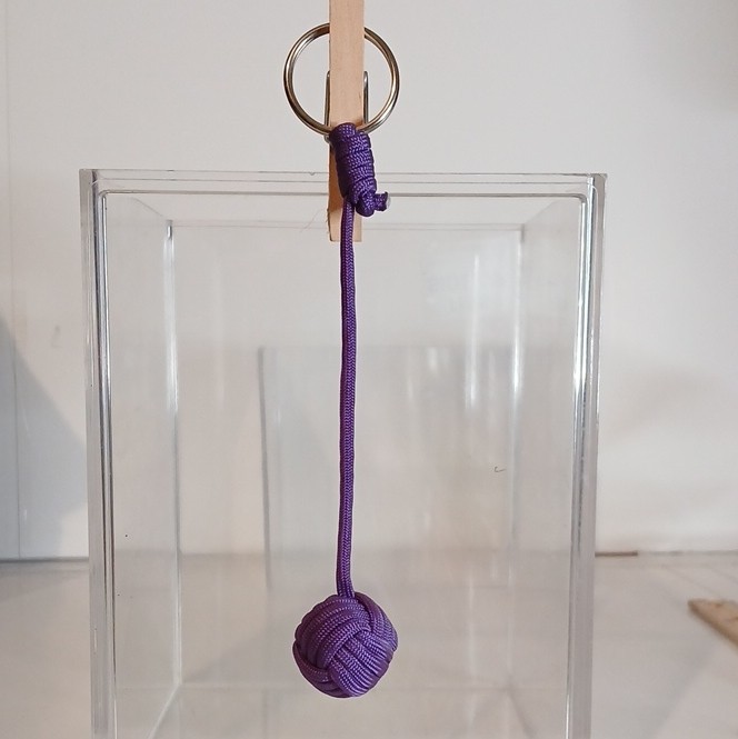 Purple 6″ Paracord «Monkey Fist Ball» Knot Keychain Lanyard (B3)