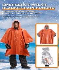 1-20 Poncho de manta térmica Mylar reutilizable impermeable de supervivencia