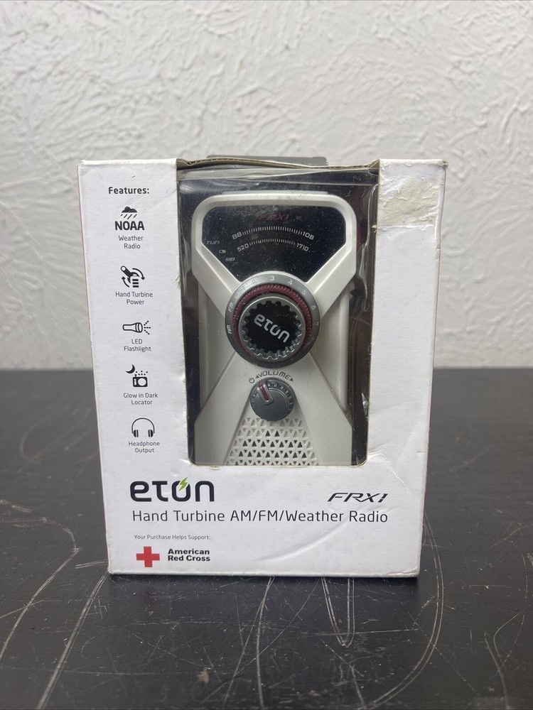 Eton FRX1 Hand Turbine AM/FM/Weather Radio White Silver Color New In Box