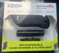 Zippo HeatBank 9s Rechargeable Hand Warmer,Power Bank,& LED Flashlight 40624