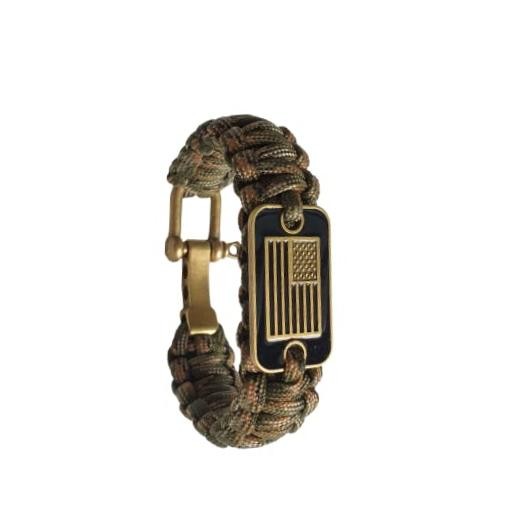 VAYOBOO Paracord Bracelet – Tactical Survival Bracelet for Men with Bronze USA