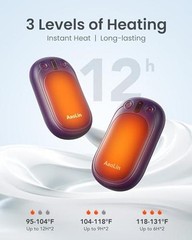 AI Hand Warmers Rechargeable, 2 Pack Electric Hand Warmers 2 Pack Purple