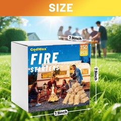150 Count Wood Fire Starters Eco Friendly Natural Safe for Cooking and Heating