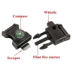 TcJ-Chen 10 PCS Emergency Whistle Buckle come 52*29 mm (10 pieces), Black