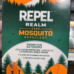 Repel Realm Zone Mosquito Repellent Device Set w/ 3 Extra Refills Flameles NIB