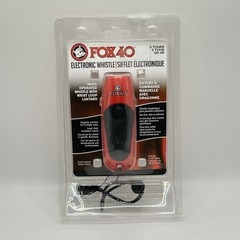 Fox 40 Electronic Whistle With Wrist Loop Lanyard And 9 Volt Battery Red New