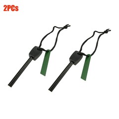 2x Emergency Flint Fire Starter Rod Lighter Magnesium Camping Tool Kits Green