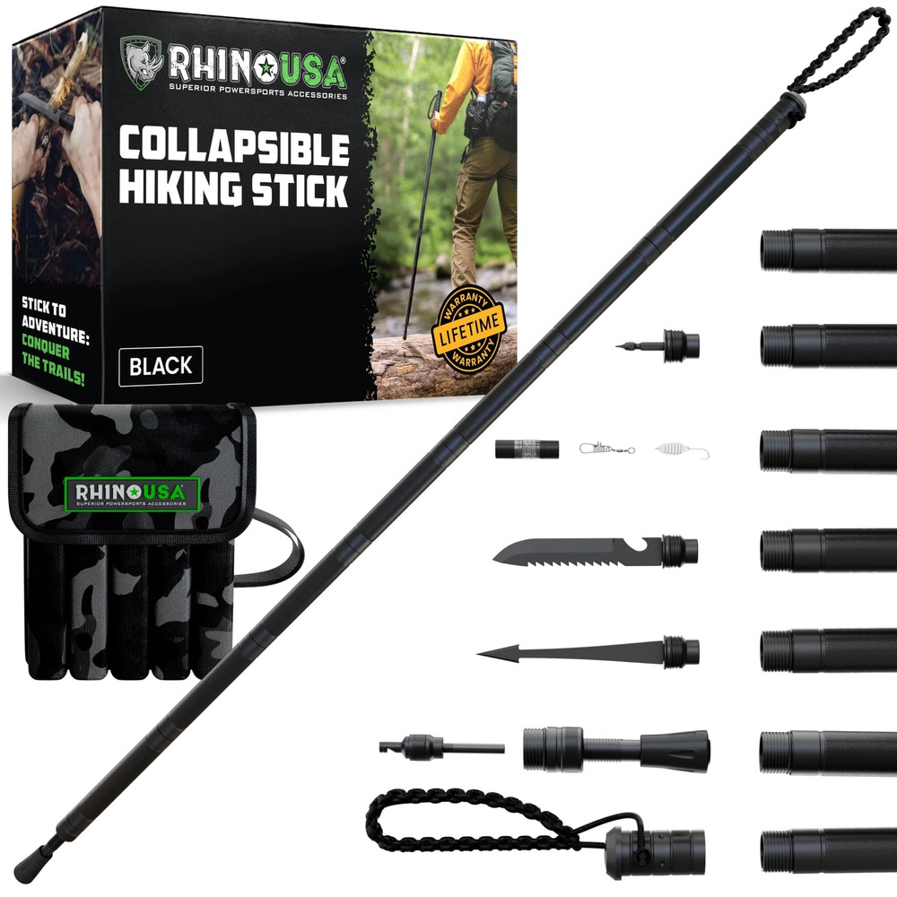 Hiking Stick with Survival Kit Durable Trekking Pole Camping Gear