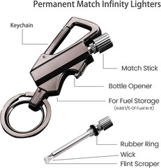 Waterproof Infinity Lighter with Bottle Opener for Survival