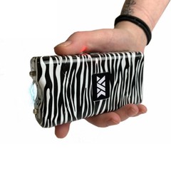 Max Power DZS700 Stun Gun for Self Defense Zebra Print w/ Flashlight, Pouch