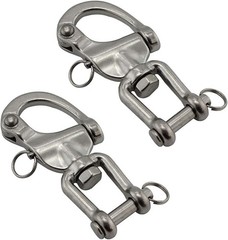 316 Stainless Steel Jaw Swivel Snap Shackle Sailboat Spinnaker Halyard 2 PCS