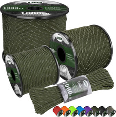 Paracord Reflective 1000Lb, 50/100/200/500/1000Ft 4Mm, 13 Strand Paracord Rope,