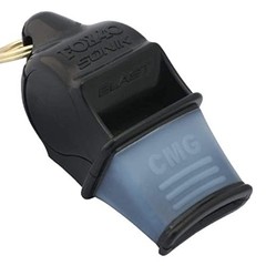 Sonik Blast CMG Official Whistle with Break Away Lanyard (Black) (Pack of 1)