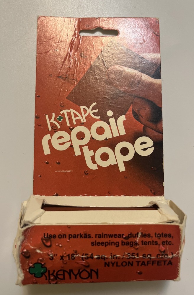 VINTAGE KENYON K TAPE VINTAGE 1970’S DEEP RED NYLON REPAIR NEW OLD STOCK