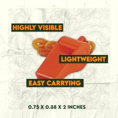 SE Orange Plastic Whistles with 14″ Lanyards 100 Pc.