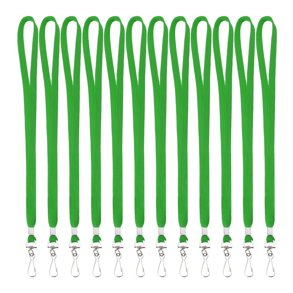 25Pcs 17.3″ Polyester Flat Lanyard with Clasp for Keys, Green