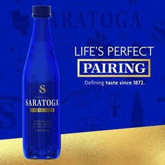 Saratoga Sparkling Water Bottles, 24-Pack – Carbonated Spring Bottled Water –…