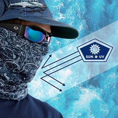 Flying Fisherman SunBandit: Neck Gaiter Mask for Men & One Size, Bait Ball