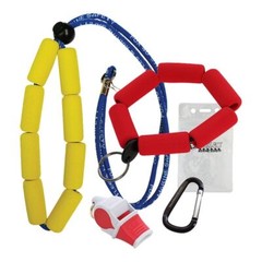 FOX 40 MARINE SAFETY WHISTLE FLOAT KIT, WRIST LANYARD, NECK LANYARD, CMG WHISTLE