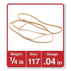 Universal 04117 Rubber Bands, Size 117, 7 x 1/8, 1/4lb Pack (Pack Beige