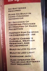 NEW Eddie Bauer Hand Crank Radio w/ Clock & LED Light