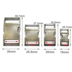 100pcs 10mm 15mm 20mm 25mm Metal Side Release Buckle Clasp Paracord Bracelet DIY