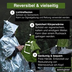 Emergency Survival Poncho 4 Pack ThermoMylar Foil Coating Blanket for Heat Ha…
