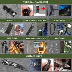 Gifts for Men Christmas Dad, Survival Kit, 150 PCS Gear Large, Black