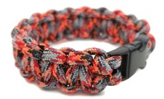 Paracord Bracelet 550 Black Tactical 3/8″ Buckle (Lava) Hand Made