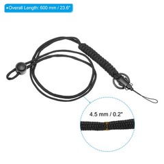 23.6 Inch Paracord Lanyard Braided Lanyard Necklace Keychain Adjustable Badge