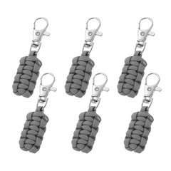 Paracord Zipper Pull, 80 mm Length for Backpacks – Cylinder (6 Pack, Gray)