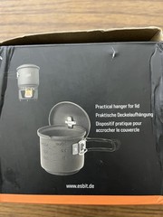 Esbit Solid Fuel Cookset ESB87013 Hard anodized aluminum construction. Open Box
